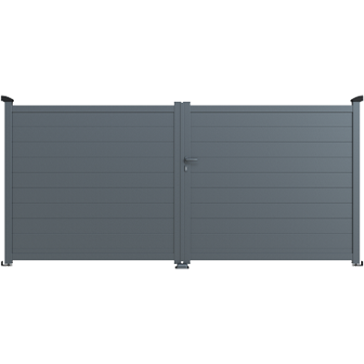 Portail alu gris battant Quinconces