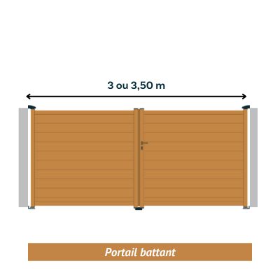 Portail battant alu Quinconces schéma